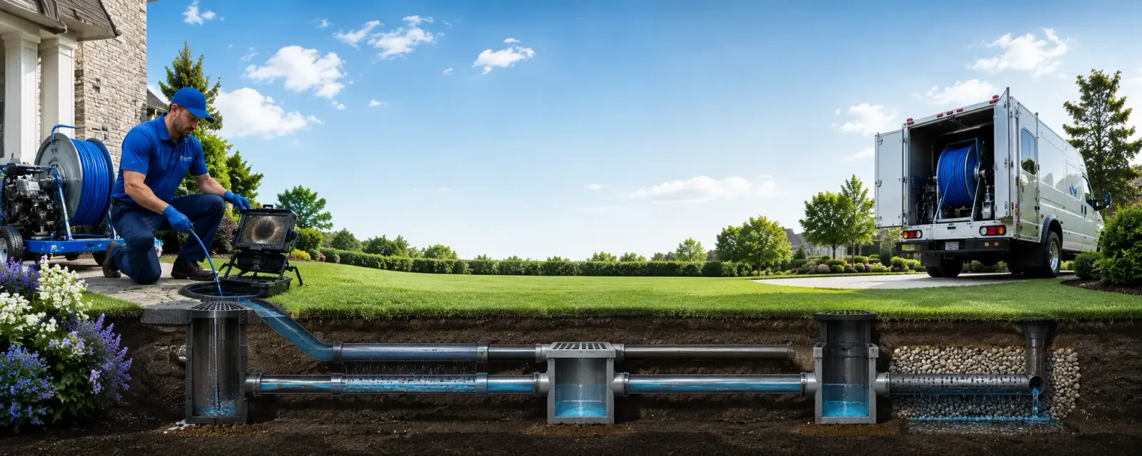 Outdoor drain cleaning information for Brightwaters, NY